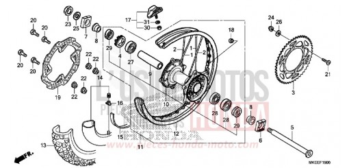 REAR WHEEL CRF450RL de 2020